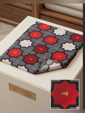 Red and Gray Patterned Fabric